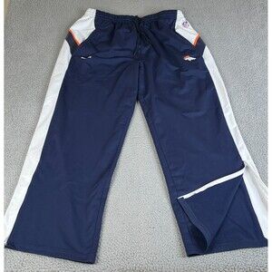 Denver Broncos Pants Men 2XL Navy Blue NFL Football Track Stretch Warm Up Reebok